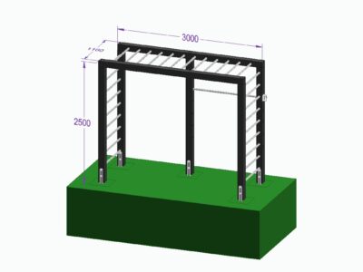 Klettergerüst mit Einzelturnreck- Höhe 250 cm - Fichte/Tanne
