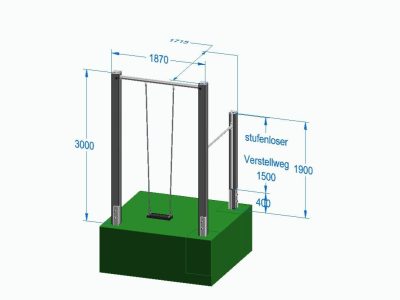 Einzelschaukel mit Turnreck 270 Grad - Leimbinder Fichte/Tanne