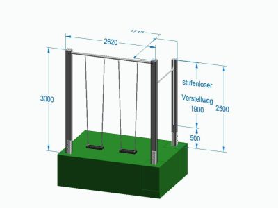 Doppelschaukel mit Turnreck auf 270 Grad - Lärche