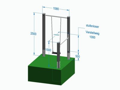 Einzelschaukel mit Turnreck, 90 Grad - Leimbinder Fichte/Tanne