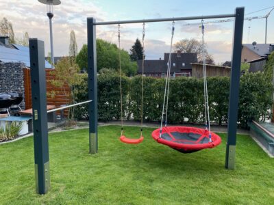 Doppelschaukel mit Turnreck 270 Grad - Leimbinder Fichte/Tanne